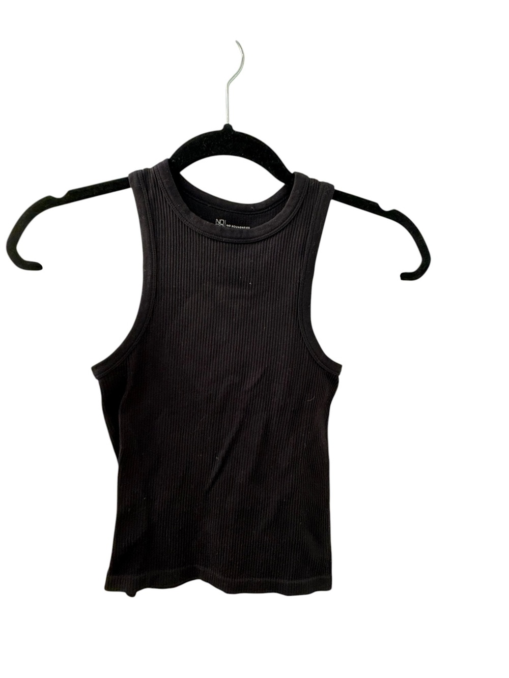 XS Black Ribbed Tank Top